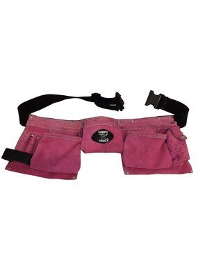 Pink Tomboy Tools Utility Tool Belt With Multiple Pockets & Adjustable Strap